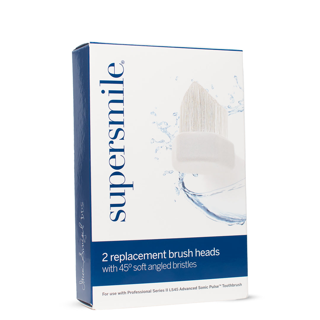 Sonic Toothbrush Replacement 45º Brush Heads - White brush heads - Safe to use on dentures