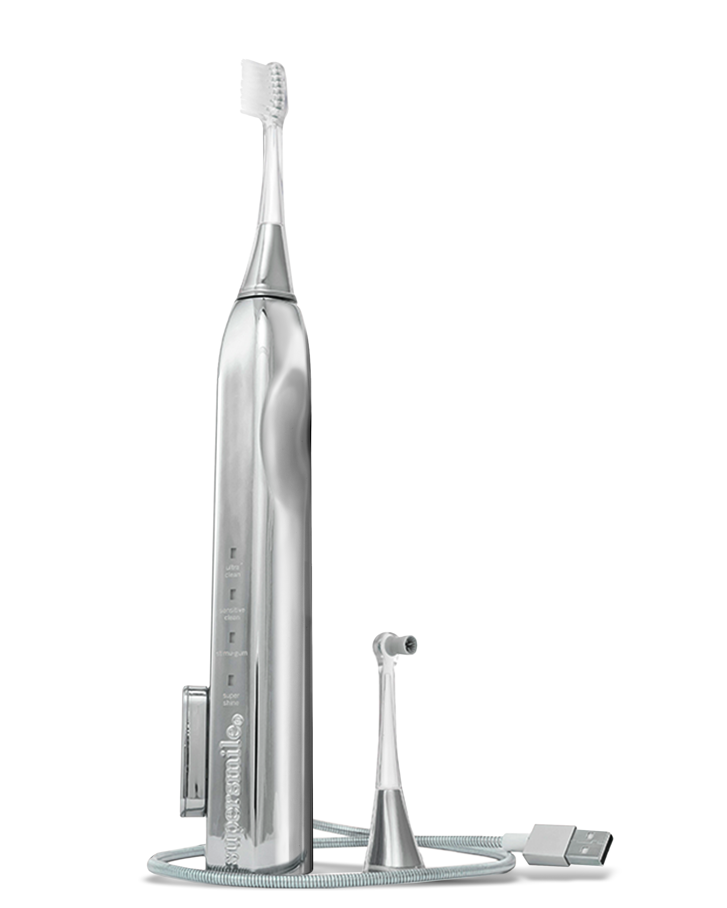 Silver-Sonic-Toothbrush + Polishing Head + Charger