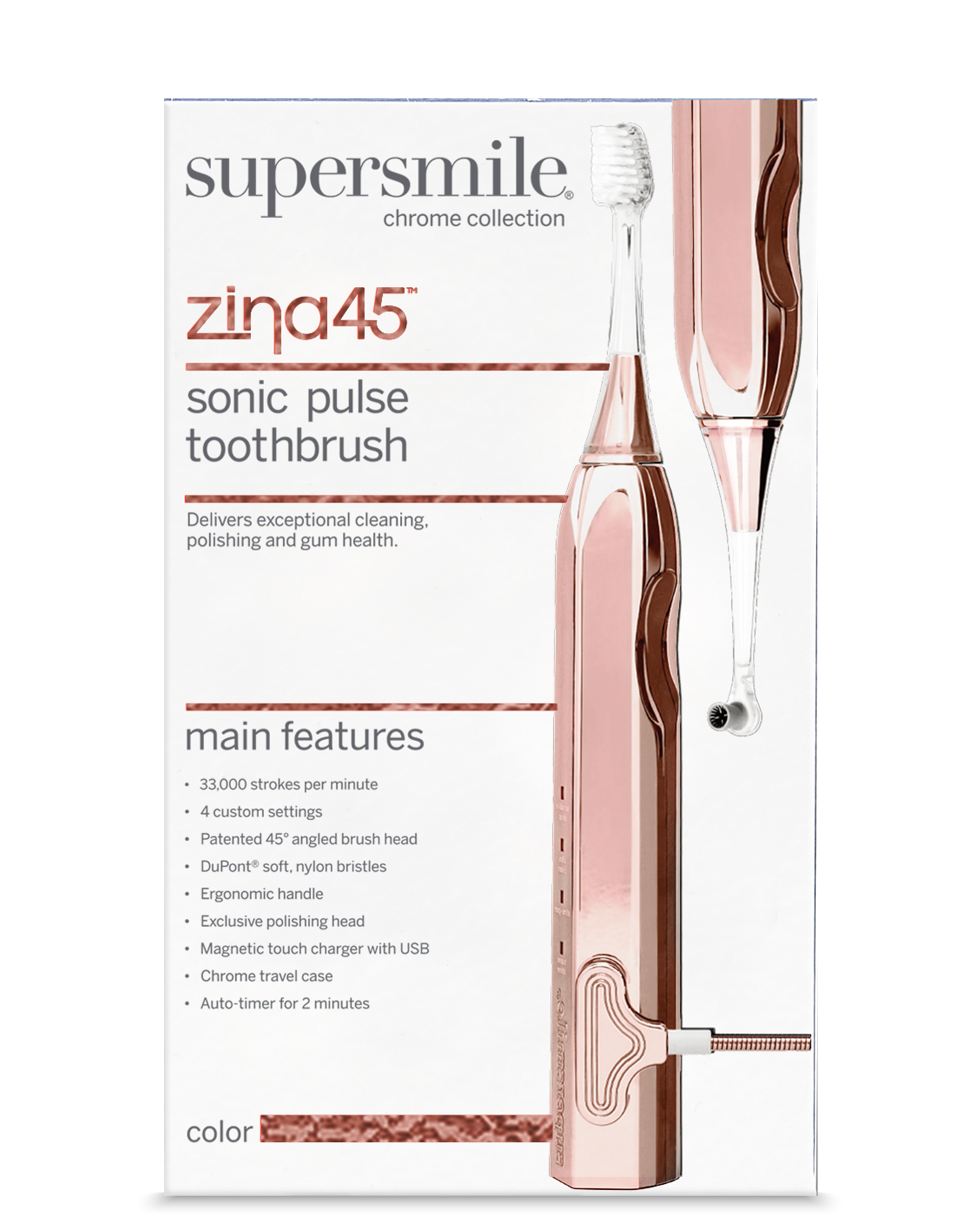zina45™ deluxe sonic pulse toothbrush