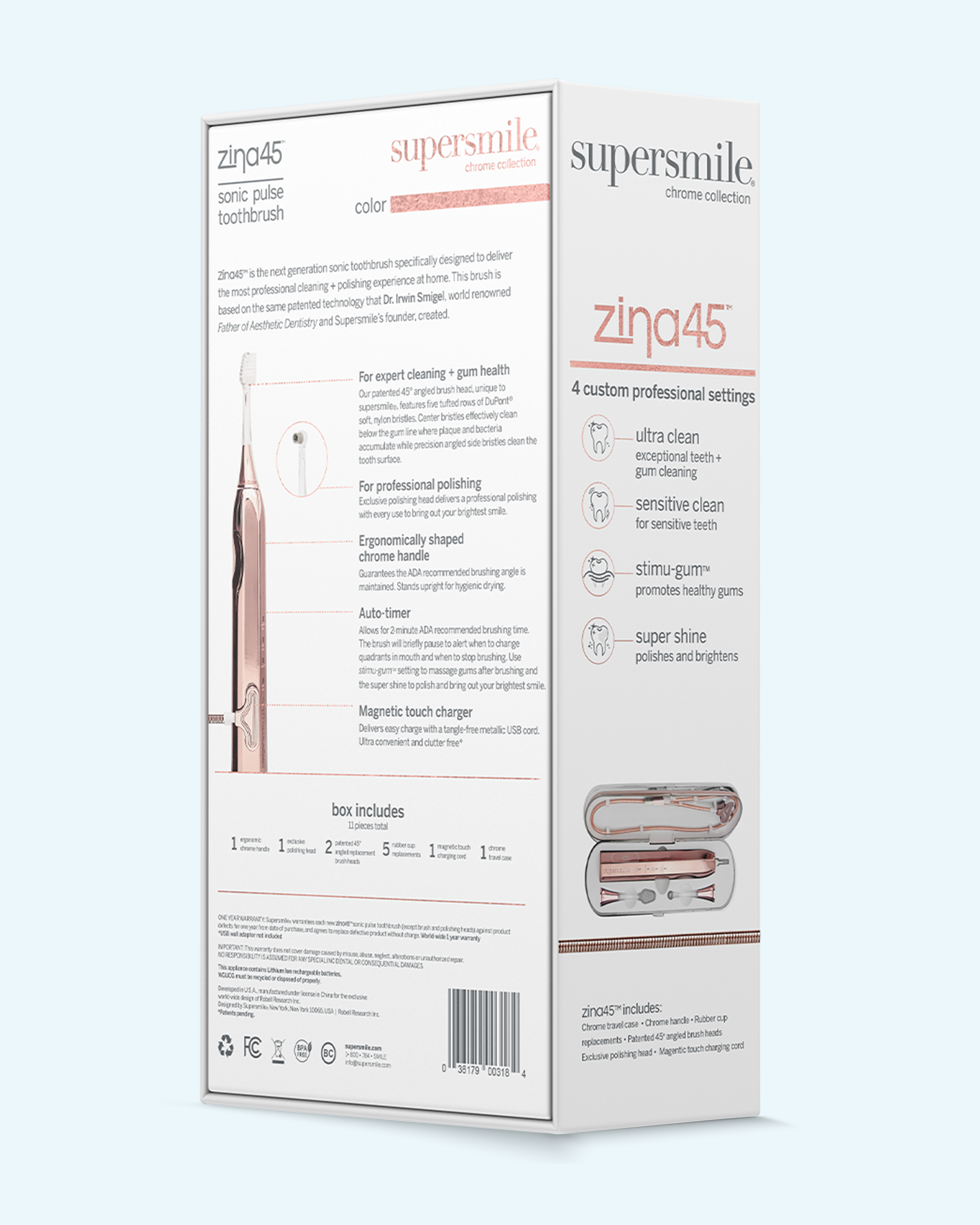 zina45™ deluxe sonic pulse toothbrush