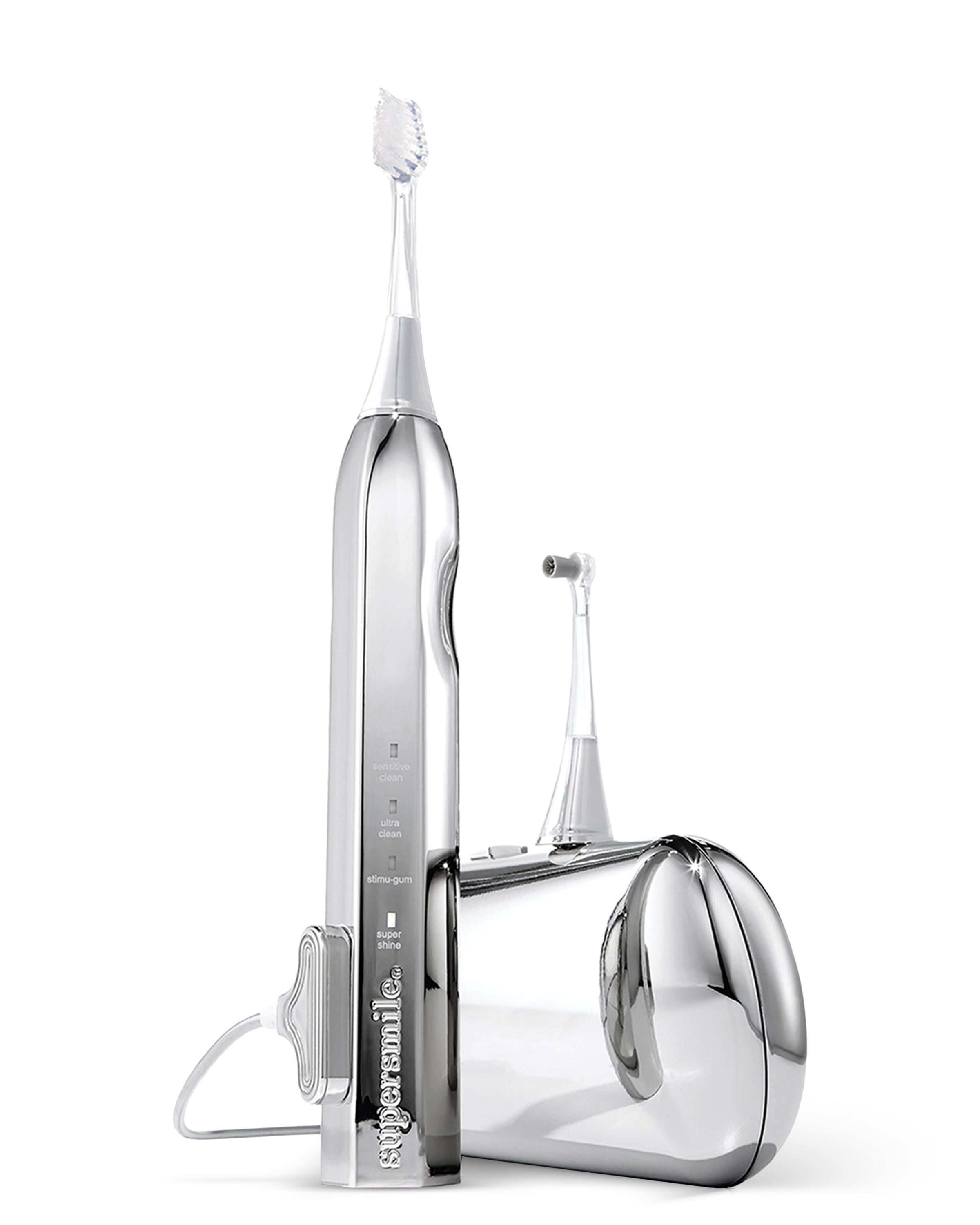 Zina45-Silver-Sonic-Toothbrush + Case