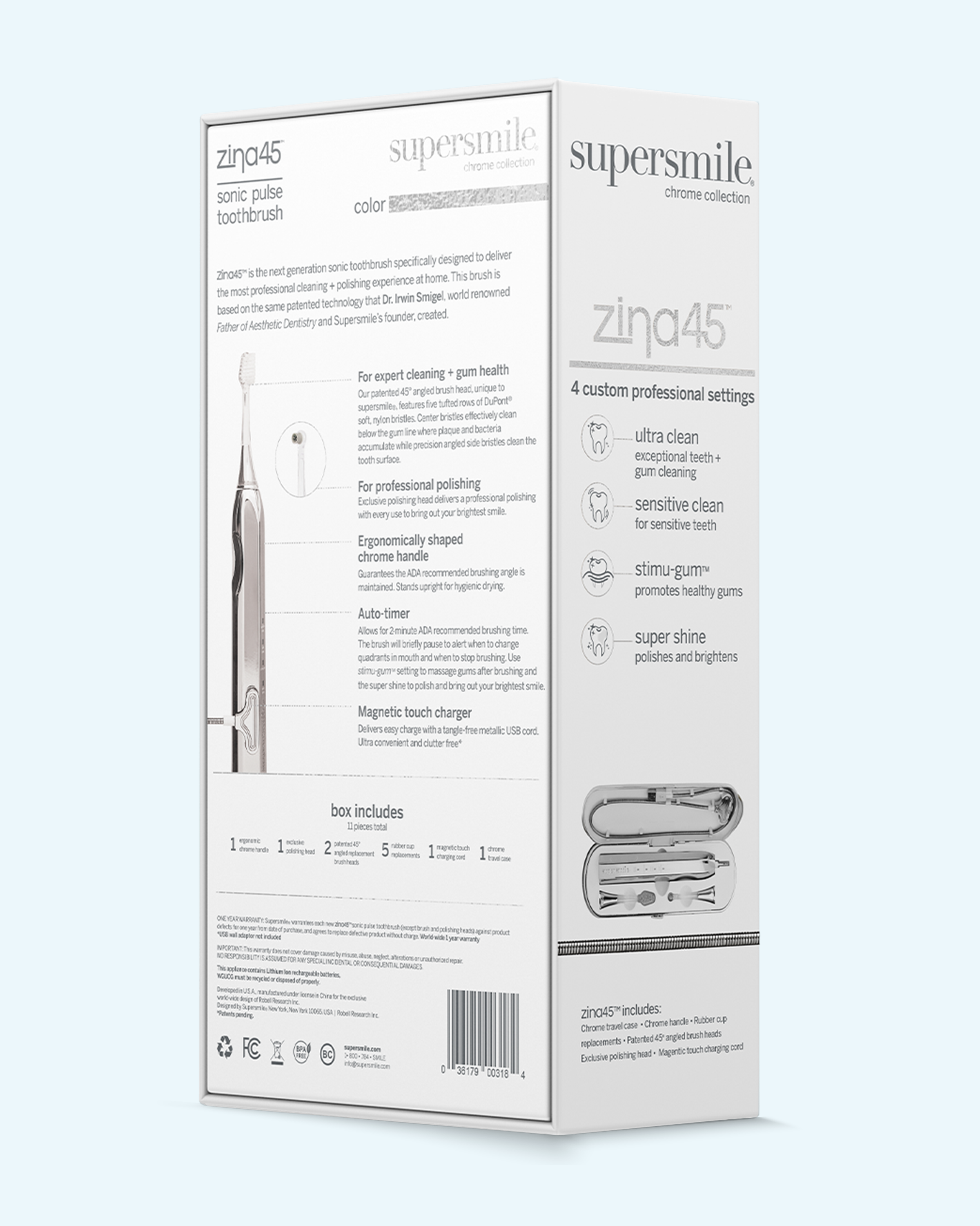 zina45™ deluxe sonic pulse toothbrush