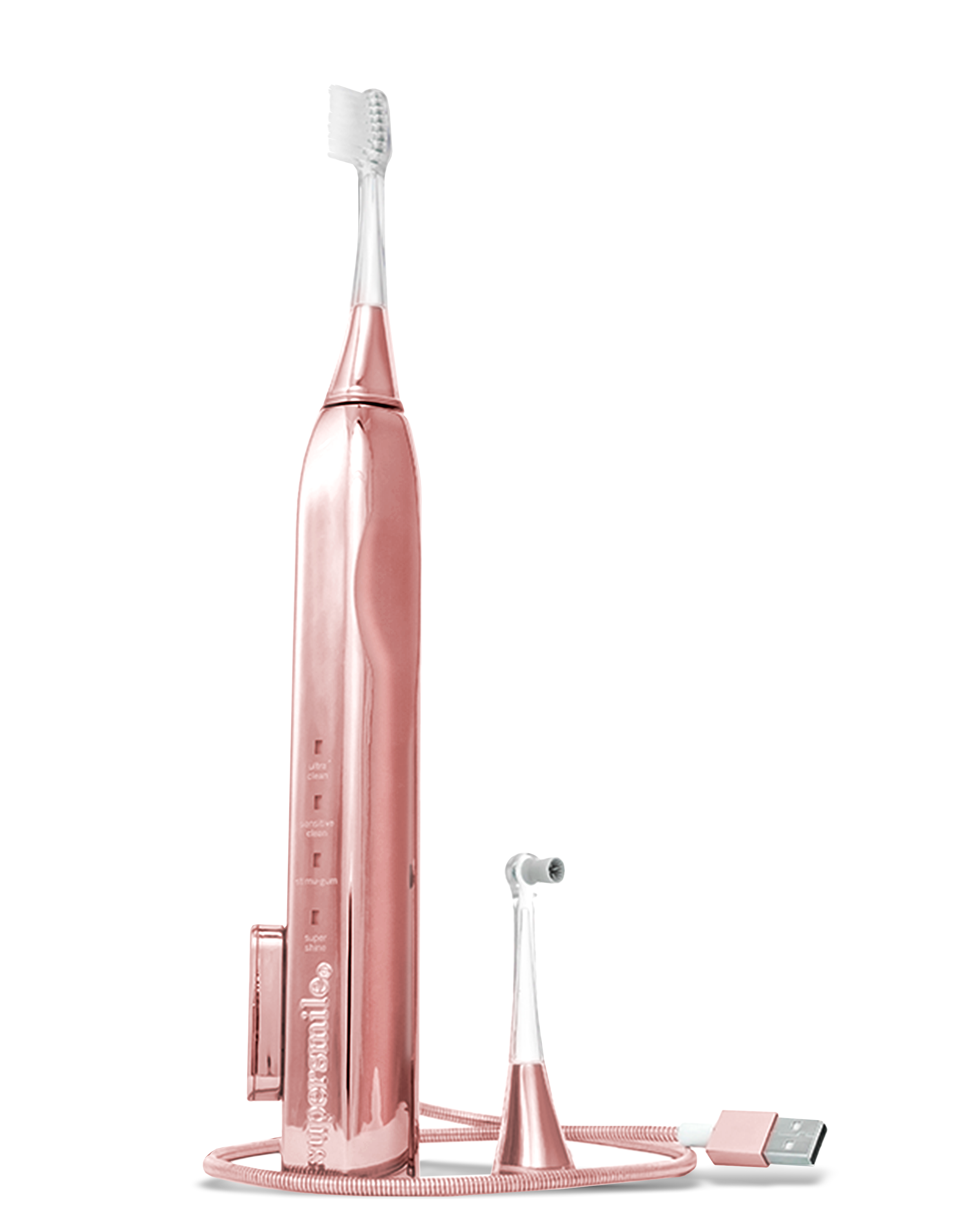 Rose-Gold-Sonic-Toothbrush + Polishing Head + Charger