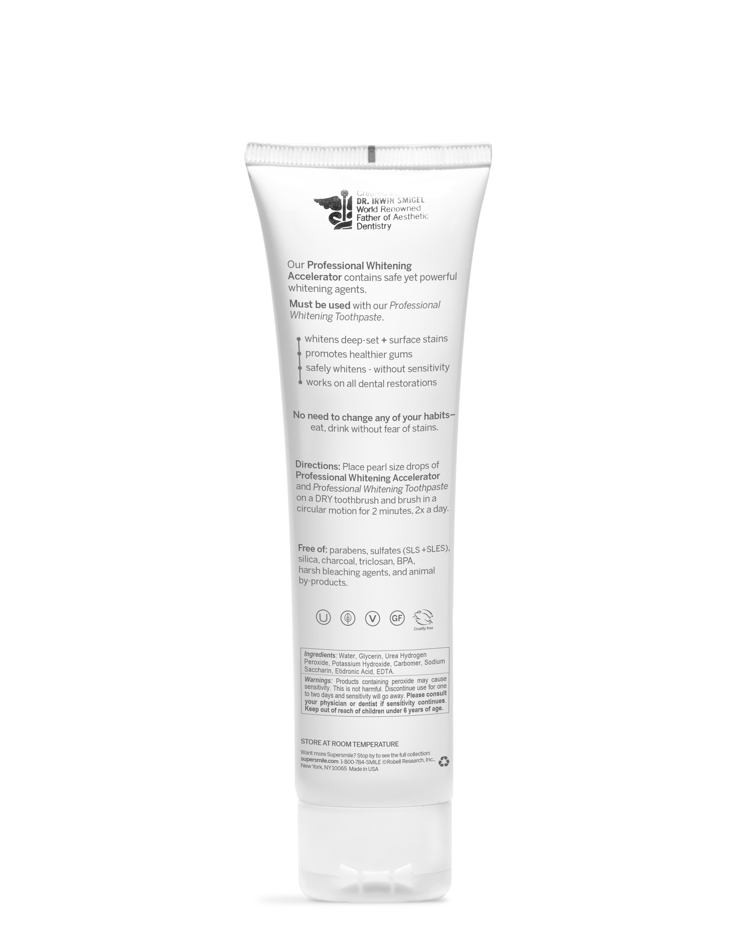 Professional Whitening Accelerator 3.6 OZ Information