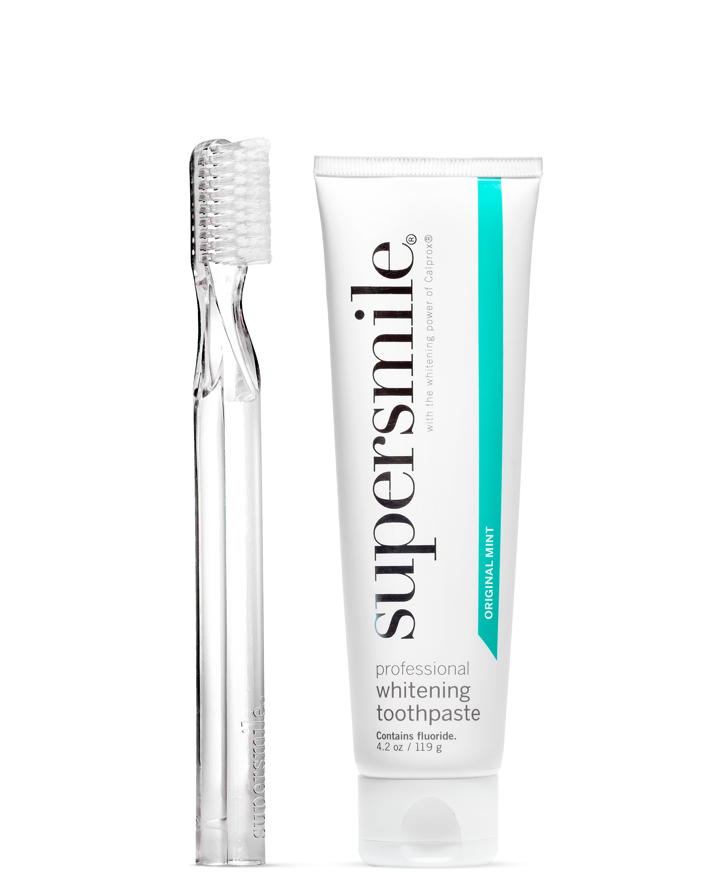 Clear 45 Degree Crystal Toothbrush + Original Mint Toothpaste