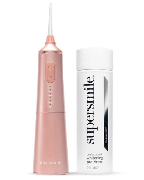 Rose Gold Zina 45 Water Flosser + Whitening pre-rinse